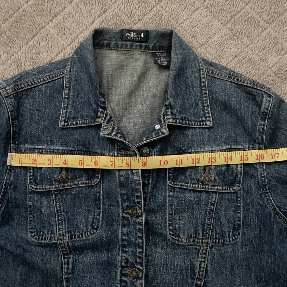 Willi Smith Wear Women's SZ Medium Demin Jacket Stretch Vintage 80's 90's‎ - Picture 7 of 11